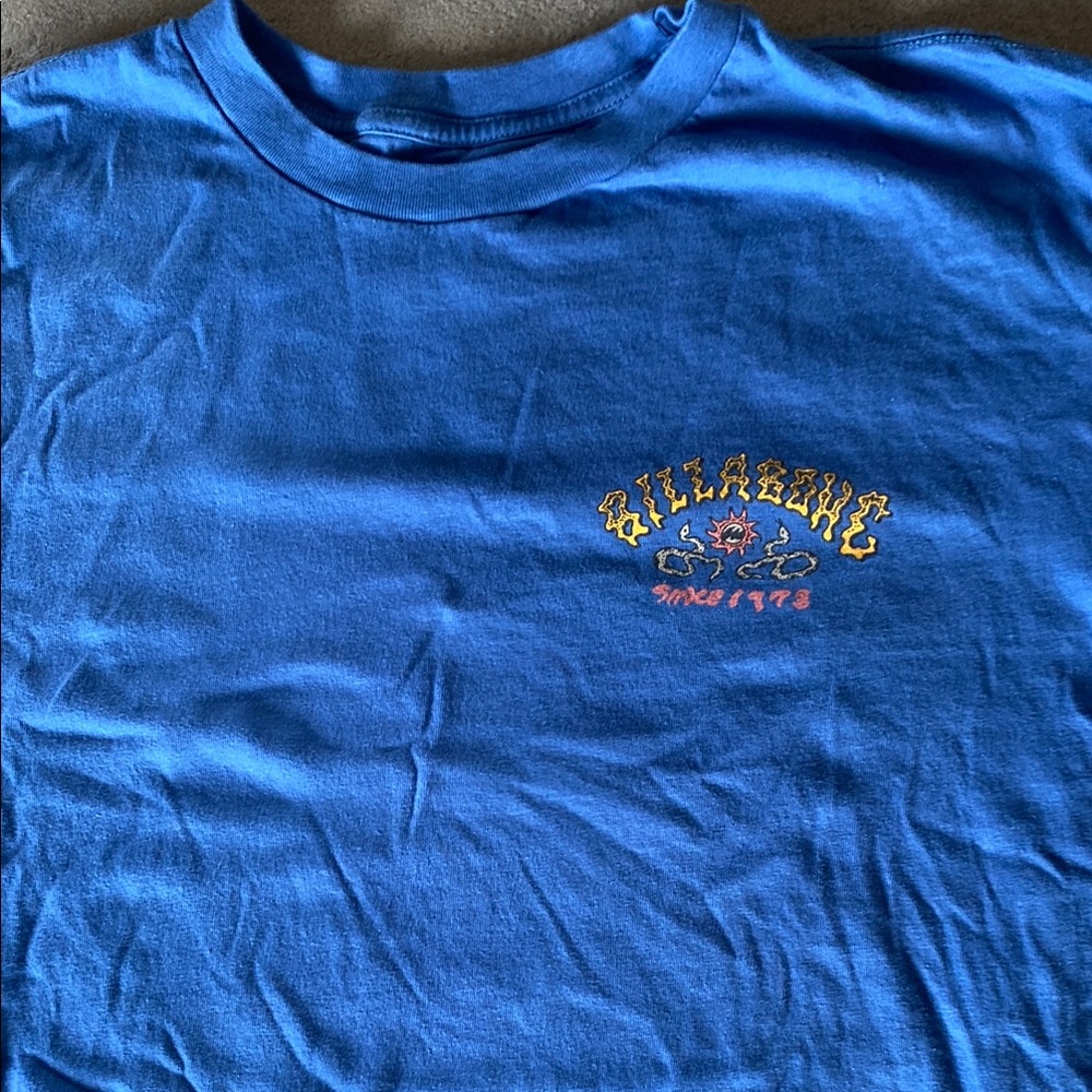 Billabong Blue Short Sleeve Tee with Graphic Design